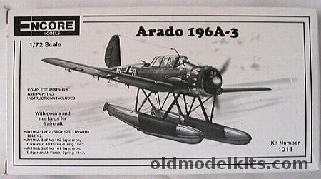 Encore 1/72 Arado 196A-3 - Luftwaffe / Romanian / Bulgarian Air Forces, 1011 plastic model kit